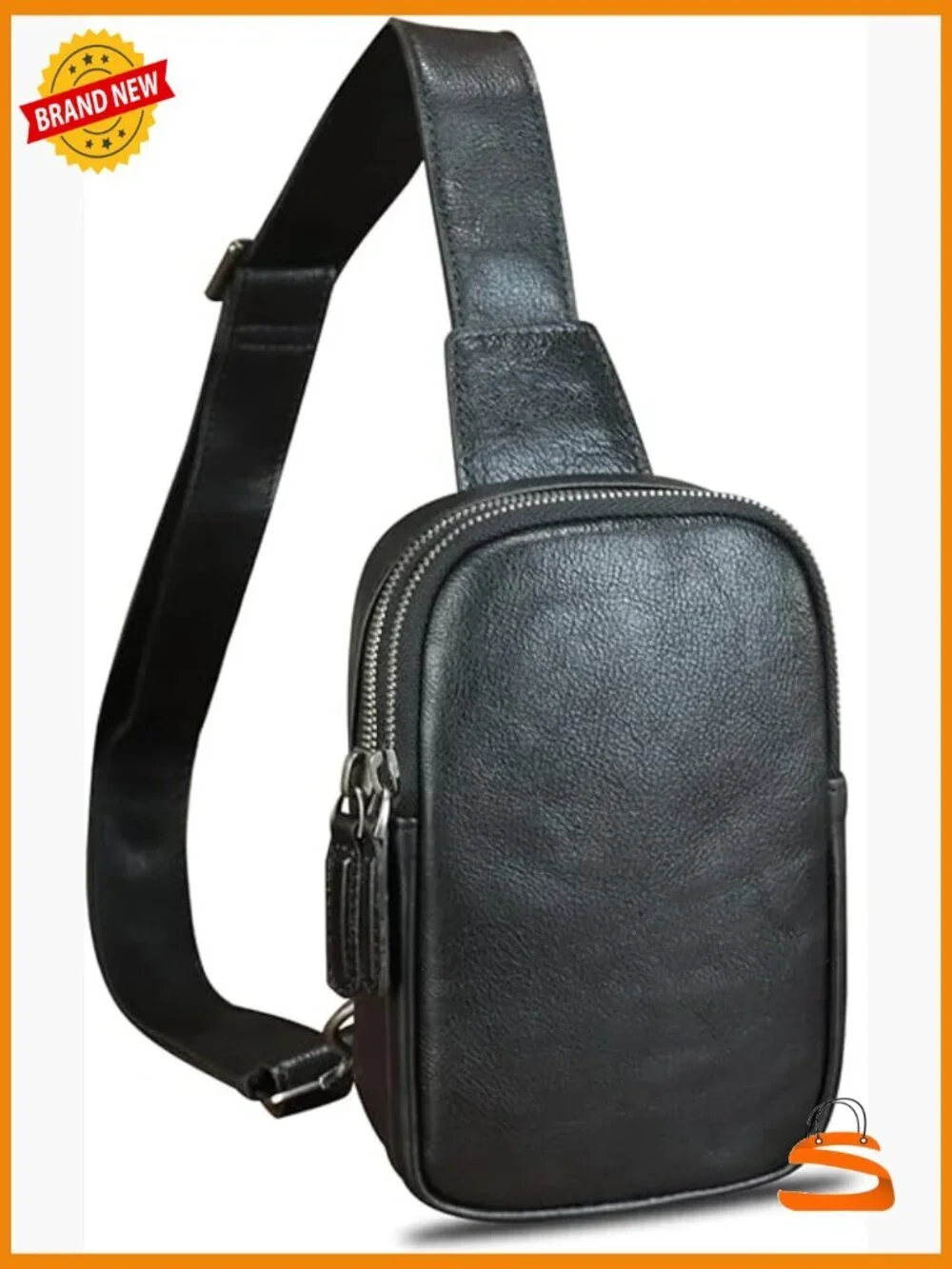 Genuine Leather Sling Bag Small Crossbody Purse Handmade Daypack Retro Shoulder